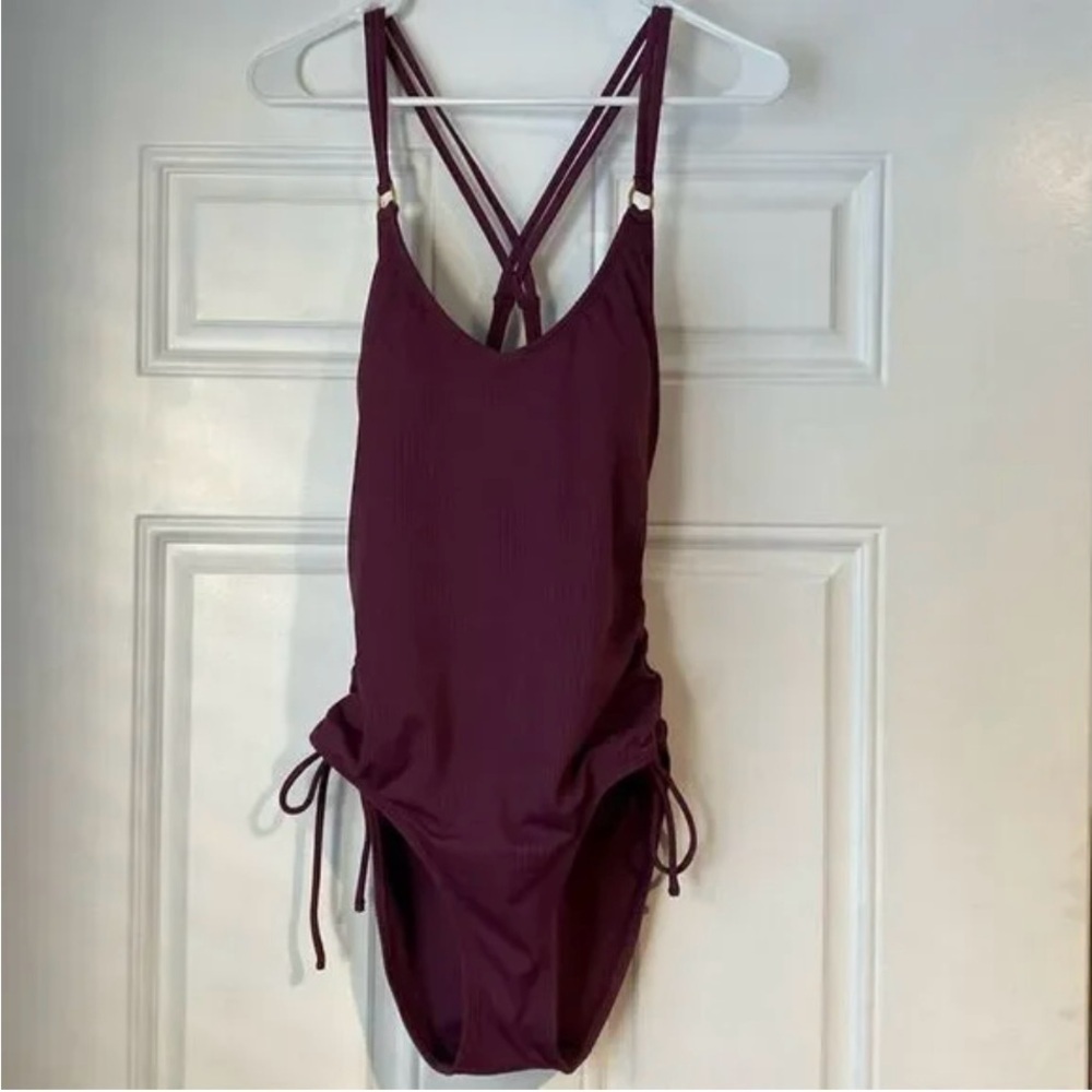 Time and Tru Mauve One-Piece Swimsuit - Picture 3 of 9